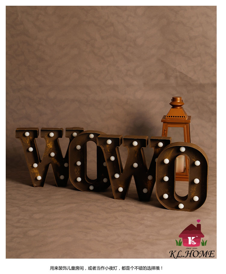Carrier fashion LED letter lamp wedding decoration lamp energy-saving night lamp wall lamp neon retro creative Christmas lights, single note letters6