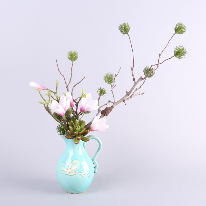 Senior Home Furnishing indoor flower simulation 12 sticks suit small basin Huating table Home Furnishing office model room decoration flower FFHY421