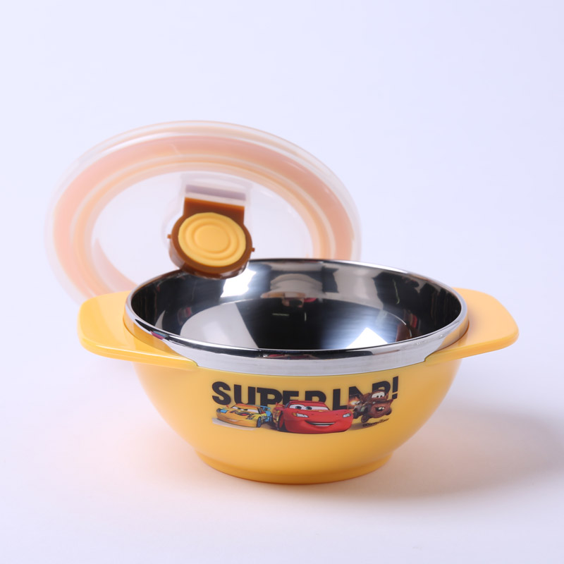 The children eat the soup bowl stainless steel baby child fall proof insulation tableware with a lid food bowl of WD-4866 (not invoice)6