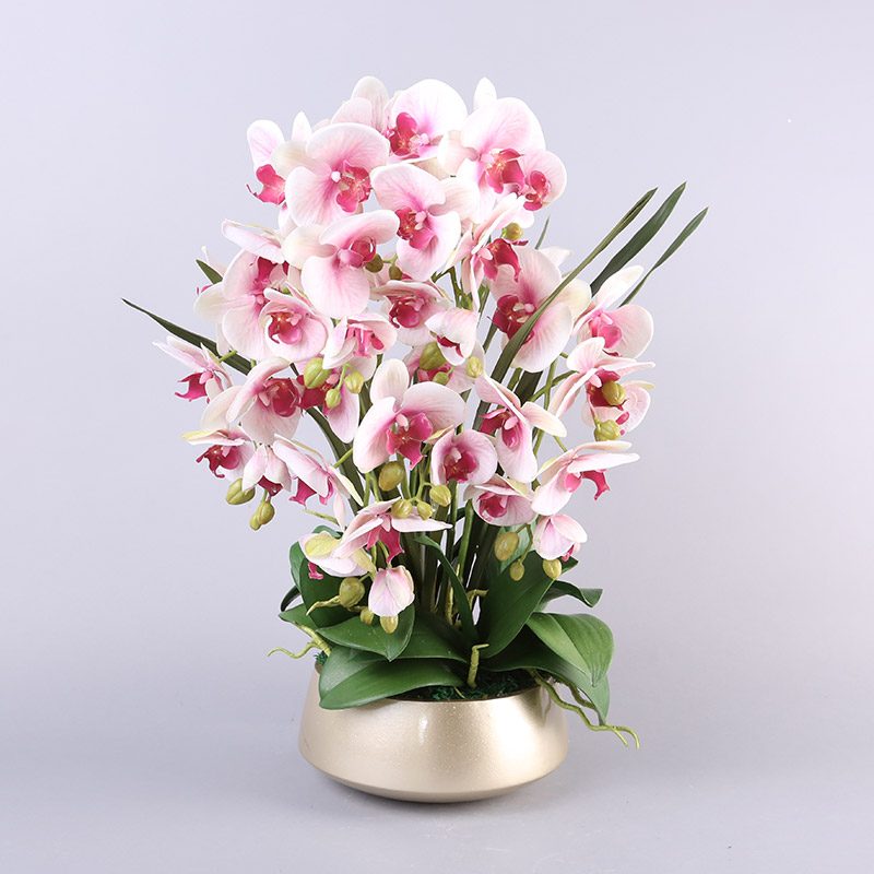 Senior Home Furnishing indoor flower simulation round orchid hall table Home Furnishing office model room decoration flower FFHY611
