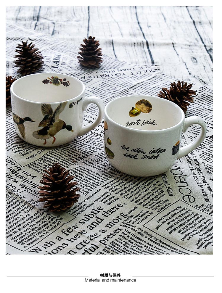 Carrier retro countryside style ceramic coffee cup tea juice cup mug Home Furnishing tableware15