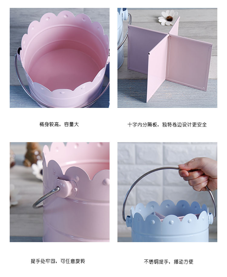 Carrier minimalist small fresh lace tableware barrel thickened tin stationery knife and fork beer four grid basket14