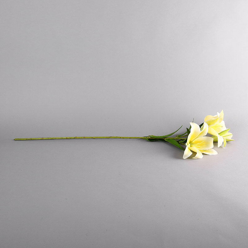 Simulation flower 3D lilies (light yellow) home indoor simulation flower room table home office room decoration flower simulation flower simulation flower RYYP402