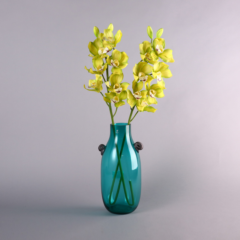 Artificial flowers nine Cymbidium (light yellow) Home Furnishing floral hall indoor simulation table Home Furnishing office model room decoration flower flower simulation RYYP441