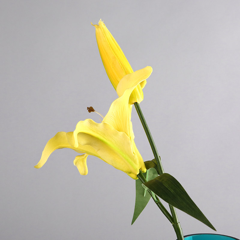 Simulation flower PU lilies (yellow) indoor simulation flower room room table home office decoration flower simulation flower simulation flower RYYP243