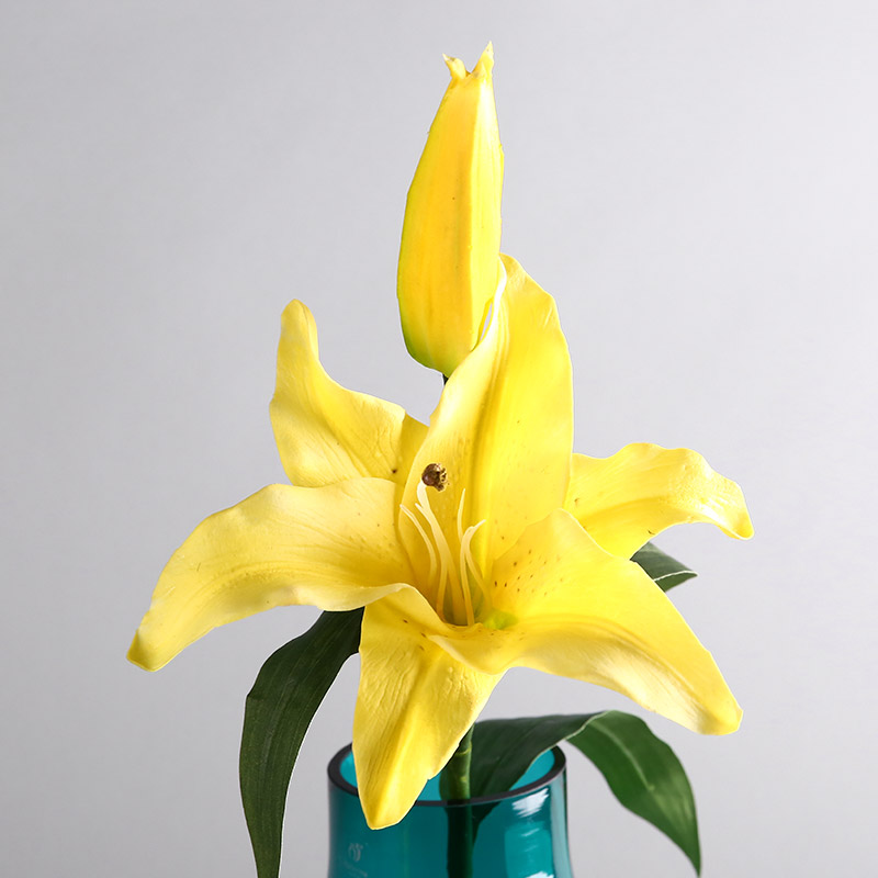 Simulation flower PU lilies (yellow) indoor simulation flower room room table home office decoration flower simulation flower simulation flower RYYP244