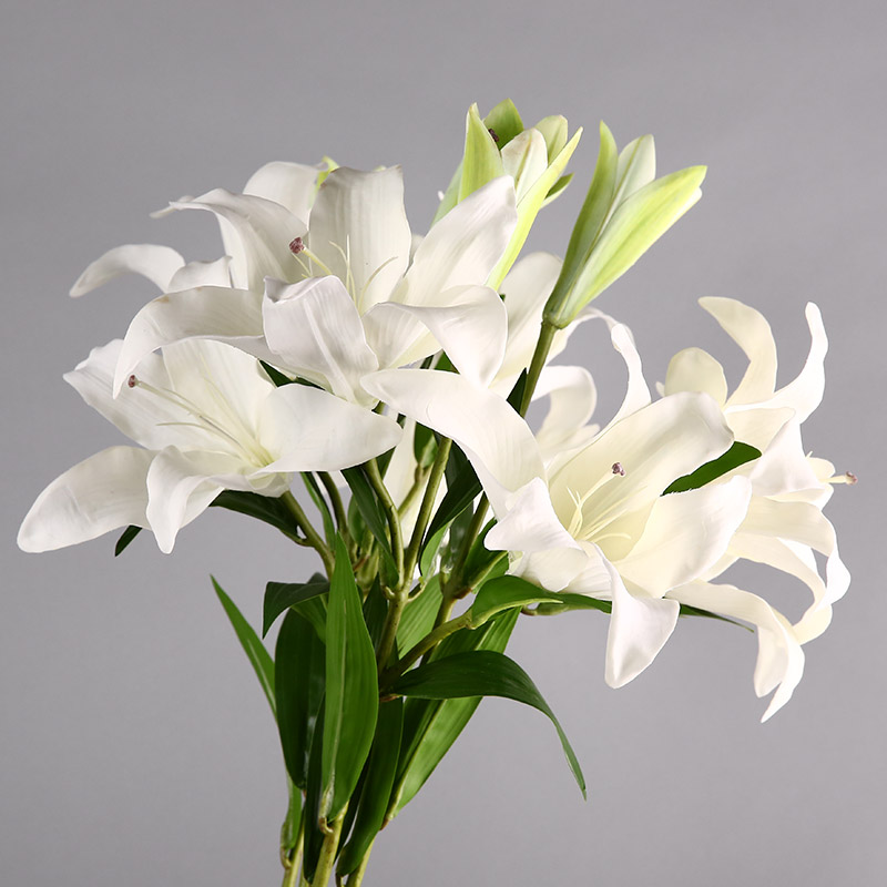 Simulation flower 3D lilies (white) indoor indoor simulation flower shop room table home office decoration flower simulation flower simulation flower RYYP383