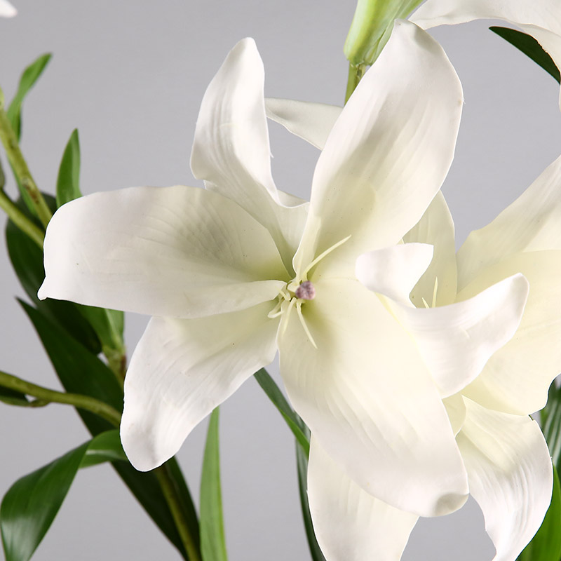 Simulation flower 3D lilies (white) indoor indoor simulation flower shop room table home office decoration flower simulation flower simulation flower RYYP385