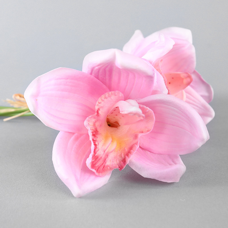 The beam PU simulation flower Cymbidium (pink) Home Furnishing floral hall indoor simulation table Home Furnishing office model room decoration flower flower simulation RYYP835