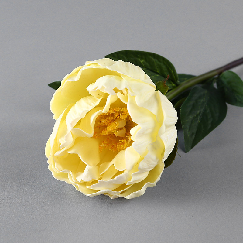 Simulation flower small peony (light yellow) home indoor simulation flower room table home office room decoration flower simulation flower simulation flower RYYP715