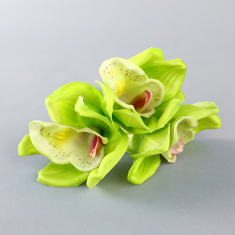 The beam PU simulation flower Cymbidium (green) Home Furnishing floral hall indoor simulation table Home Furnishing office model room decoration flower flower simulation RYYP845