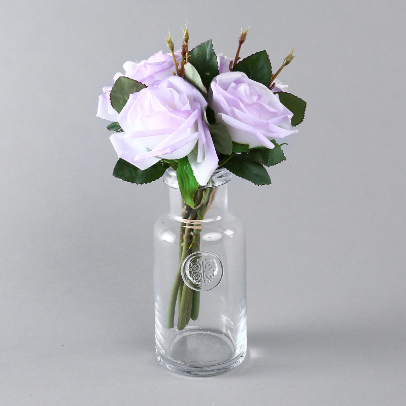 Simulation Flower 5 heads of beer branch England (powder purple) indoor simulation flower room room table home office decoration flower simulation flower RYYP1001