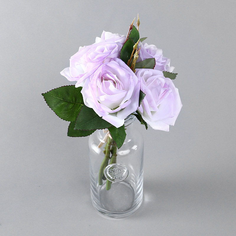 Simulation Flower 5 heads of beer branch England (powder purple) indoor simulation flower room room table home office decoration flower simulation flower RYYP1002