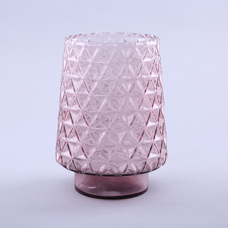 Simple PINK glass vase flower Home Furnishing decorative glass crafts YL022