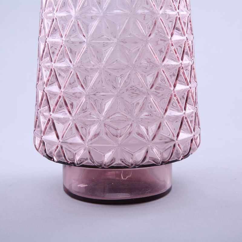 Simple PINK glass vase flower Home Furnishing decorative glass crafts YL023