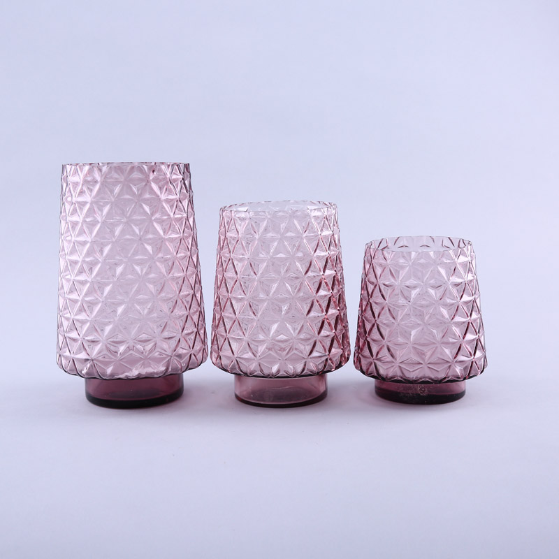 Simple PINK glass vase flower Home Furnishing decorative glass crafts YL025