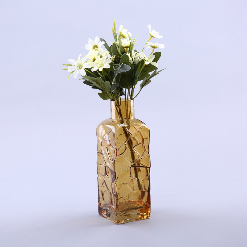 Simple brown glass vase flower Home Furnishing decorative glass crafts YL011