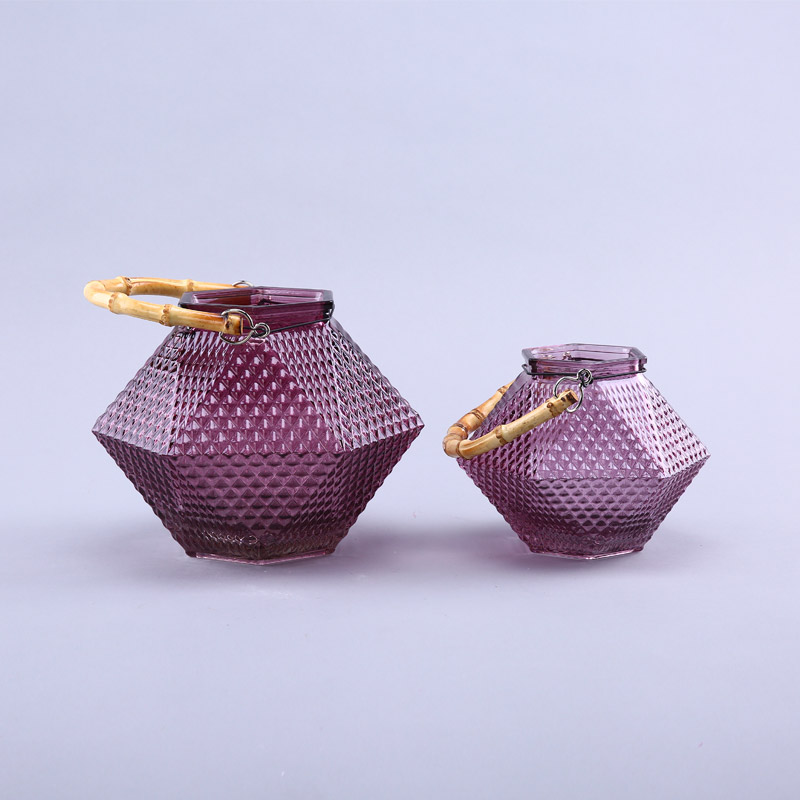 Simple purple glass vase flower Home Furnishing decorative glass bottles crafts YL041