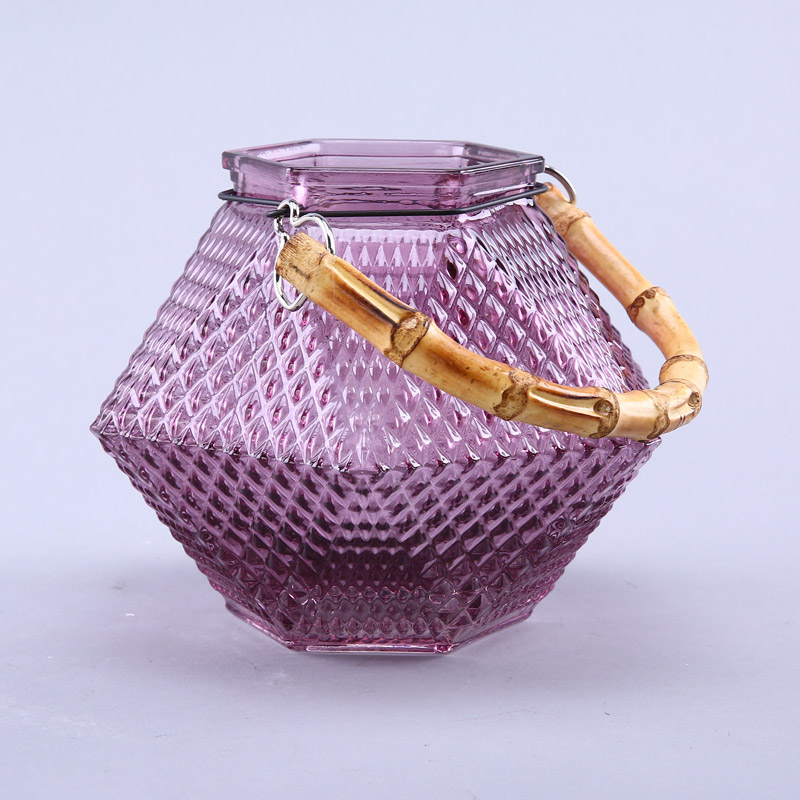 Simple purple glass vase flower Home Furnishing decorative glass bottles crafts YL043