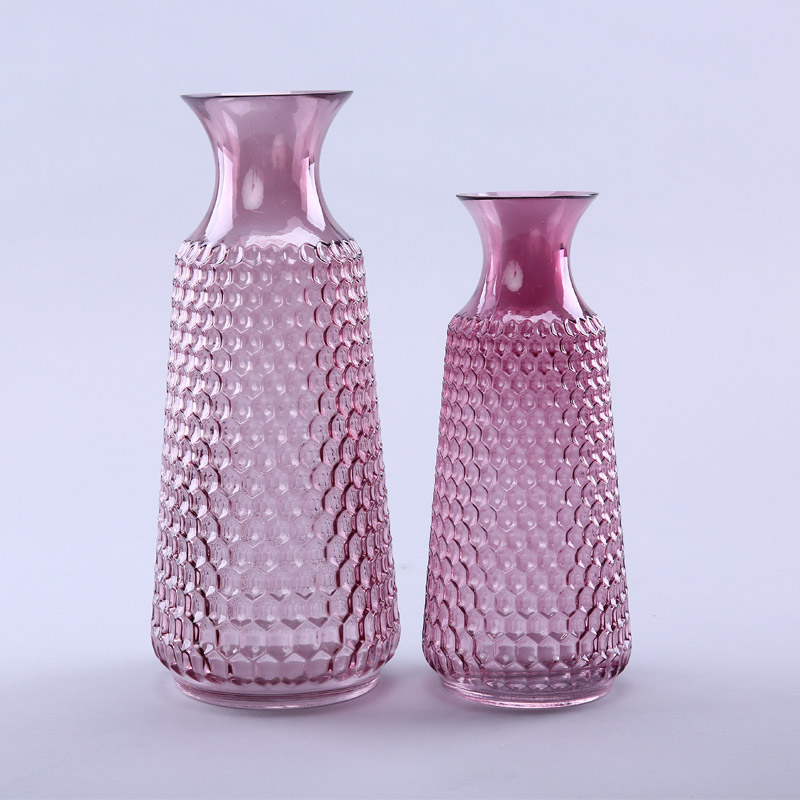 Simple PINK glass vase flower Home Furnishing decorative glass crafts YL091