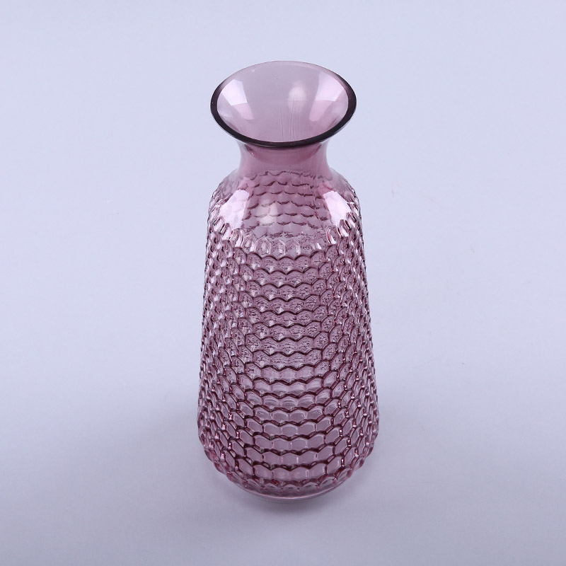 Simple PINK glass vase flower Home Furnishing decorative glass crafts YL093