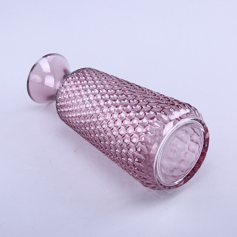 Simple PINK glass vase flower Home Furnishing decorative glass crafts YL095