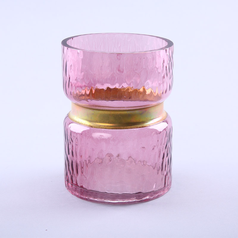 Simple PINK glass vase flower Home Furnishing decorative glass crafts YL142