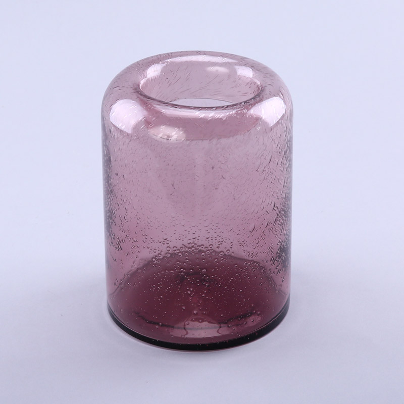 Simple PINK glass vase flower Home Furnishing decorative glass crafts YL232