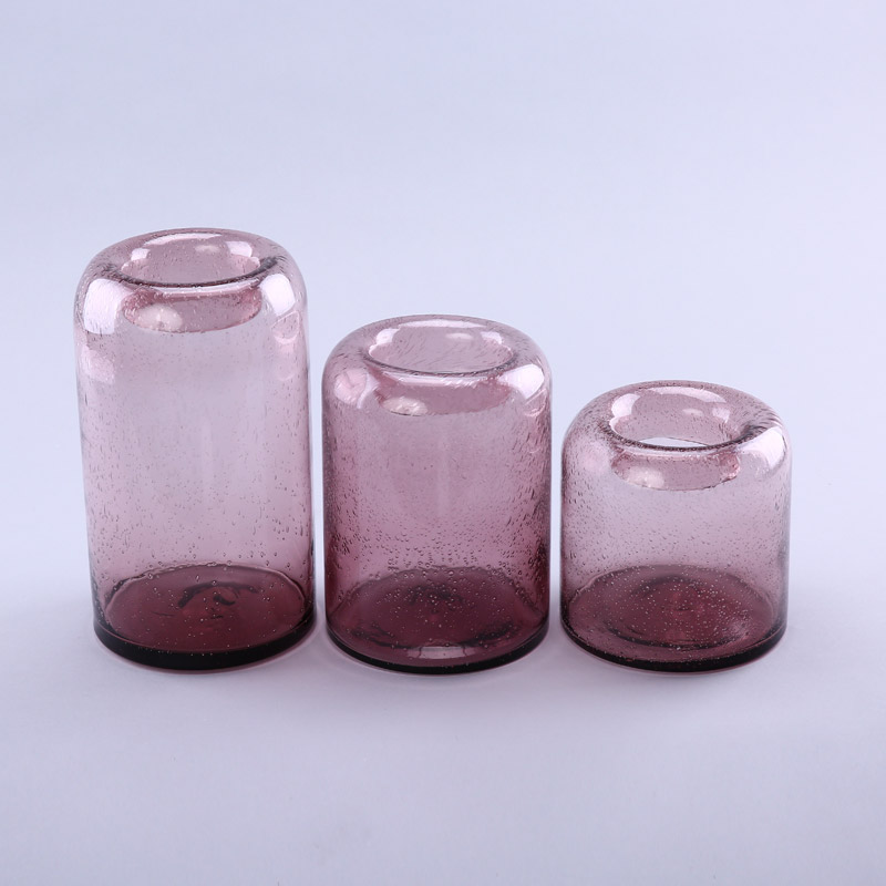 Simple PINK glass vase flower Home Furnishing decorative glass crafts YL231