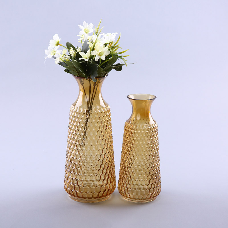 Simple brown glass vase flower Home Furnishing decorative glass crafts YL152
