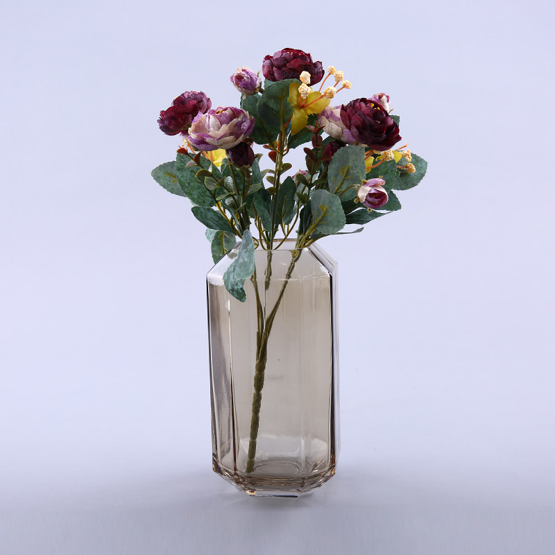 Simple light brown glass vase flower Home Furnishing decorative glass bottles crafts YL171