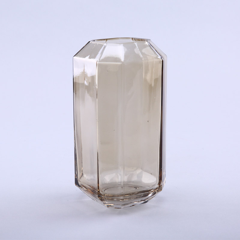 Simple light brown glass vase flower Home Furnishing decorative glass bottles crafts YL172