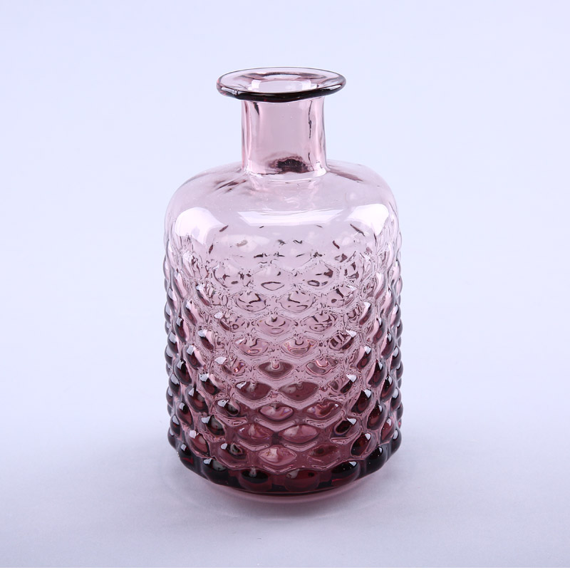 Simple PINK glass vase flower Home Furnishing decorative glass bottles decoration crafts YL122