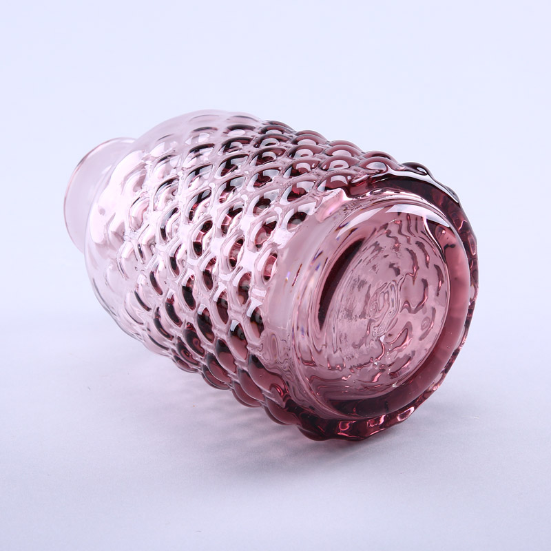 Simple PINK glass vase flower Home Furnishing decorative glass bottles decoration crafts YL124