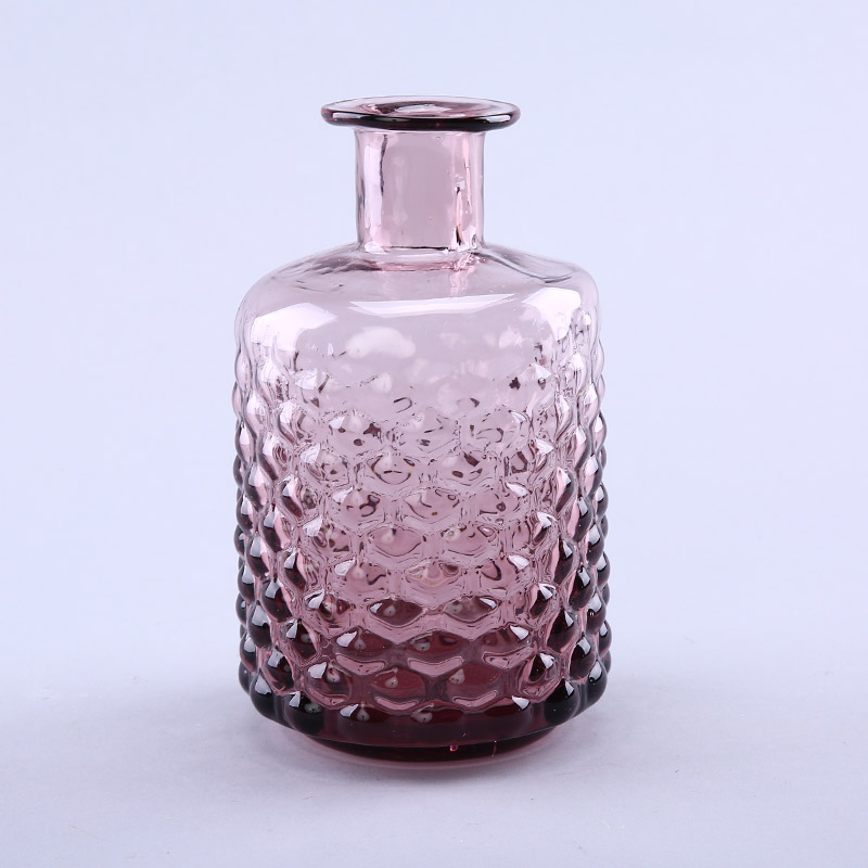 Simple PINK glass vase flower Home Furnishing decorative glass bottles decoration crafts YL125