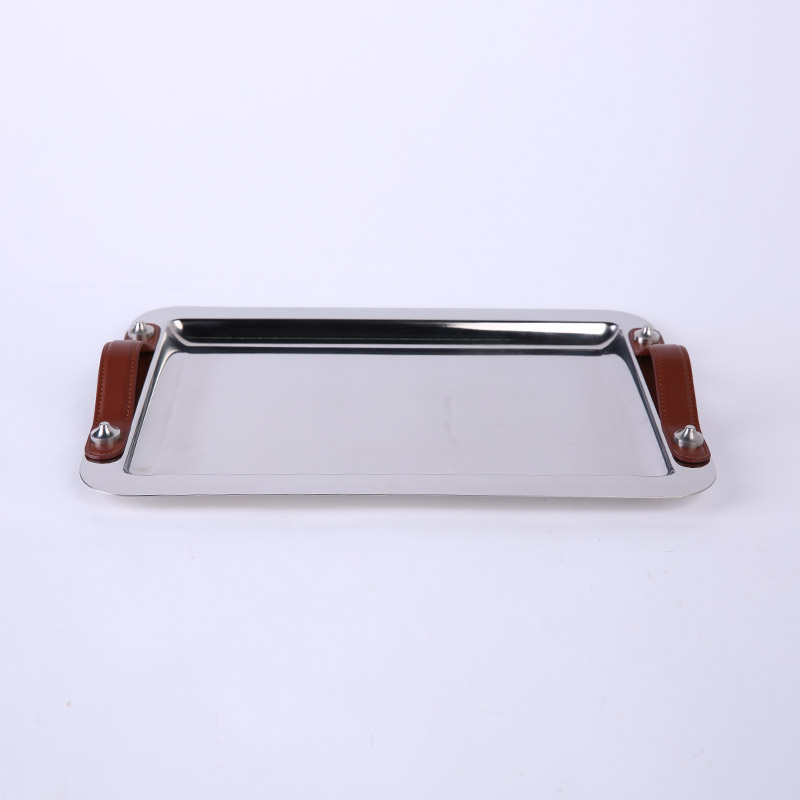European style stainless steel tray leather creative modern stainless steel tray high-grade decoration technology ZS161