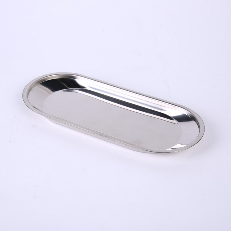 Oval stainless steel tray European creative modern stainless steel tray high-grade decoration technology ZS172