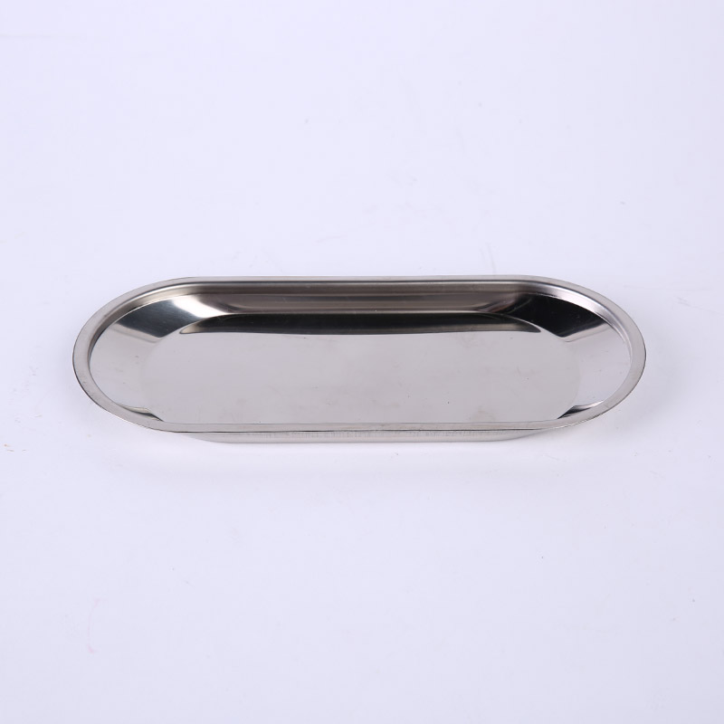 Oval stainless steel tray European creative modern stainless steel tray high-grade decoration technology ZS171