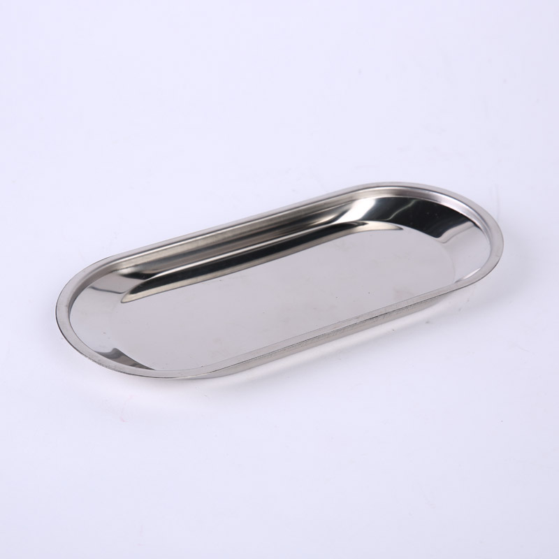 Oval stainless steel tray European creative modern stainless steel tray high-grade decoration technology ZS173