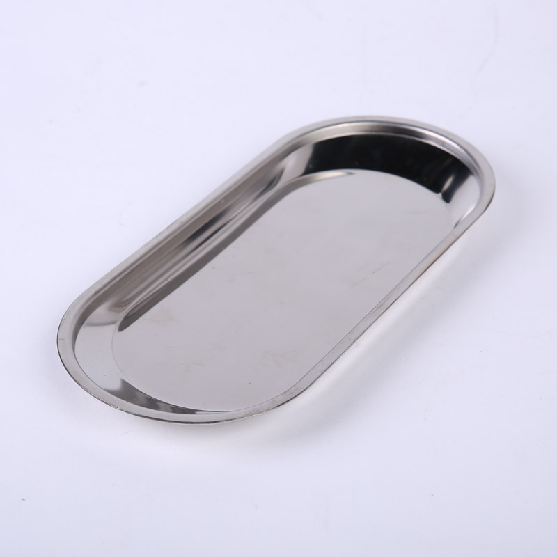 Oval stainless steel tray European creative modern stainless steel tray high-grade decoration technology ZS175