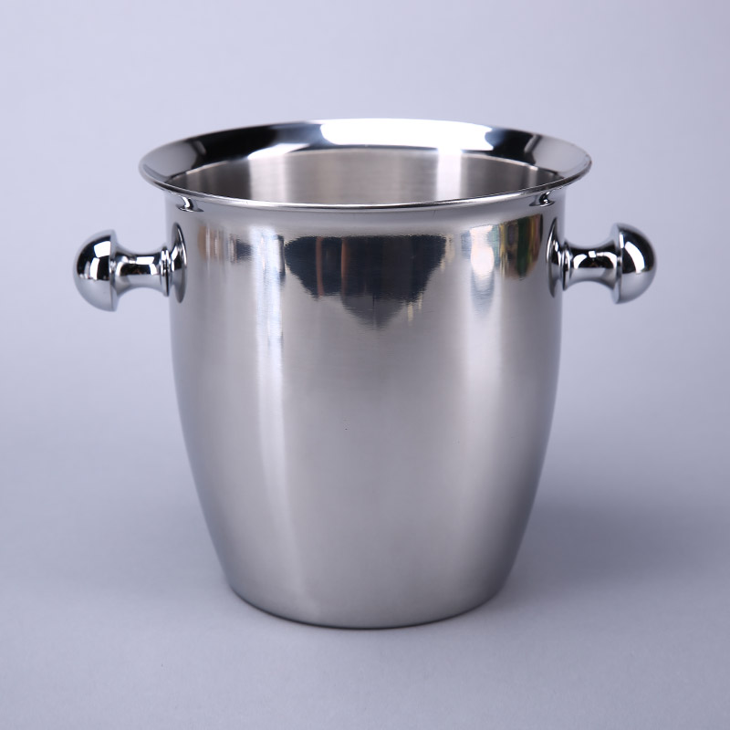 Round handle ice bucket stainless steel ice bucket red wine bucket ice bucket champagne bucket ZS501