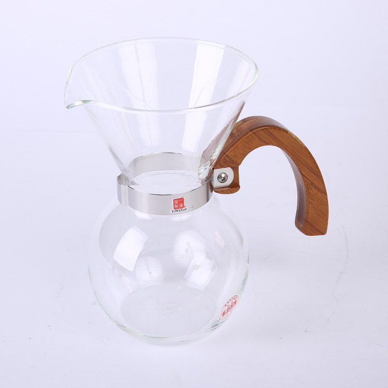 Medium bamboo wind coffee pot multifunction hand punching pot hand flushing lazler filter glass suit ZS235