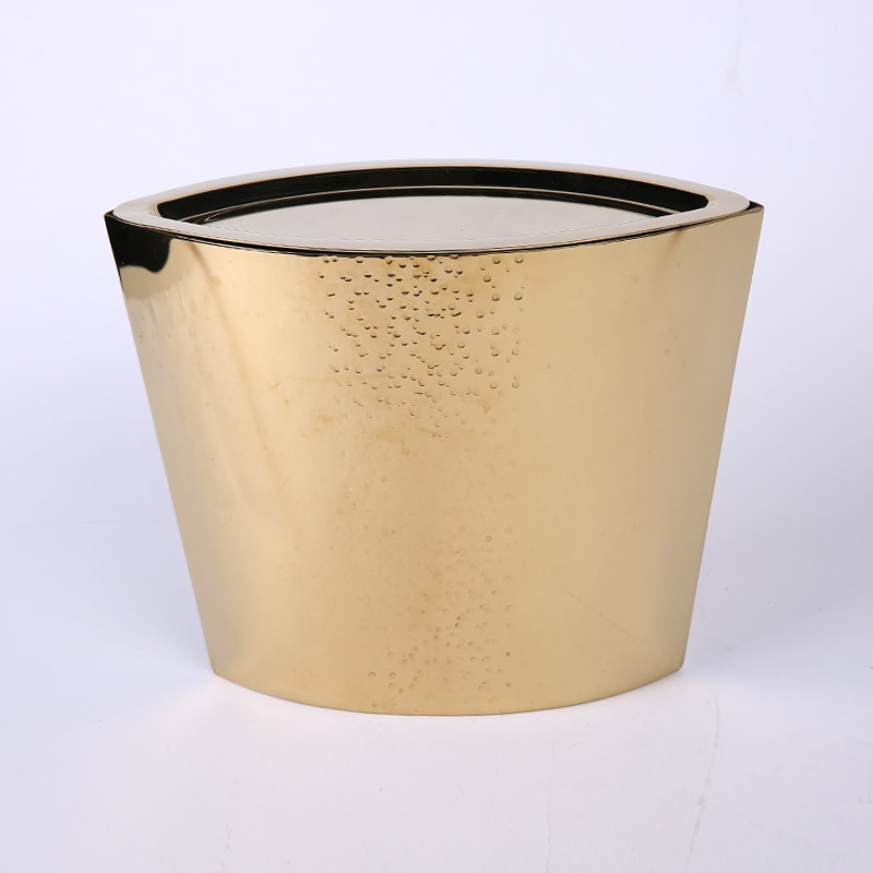 The golden bucket color dining hall and French metal bar decoration Decor wine barrel with cover ZS222