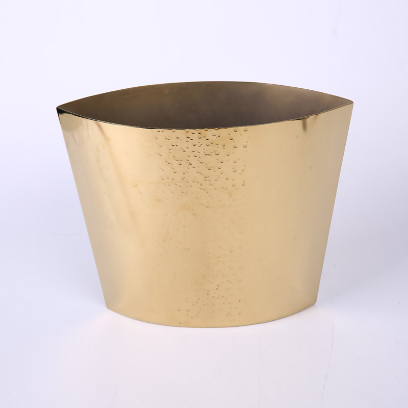 The golden bucket color dining hall and French metal bar decoration Decor wine barrel with cover ZS223