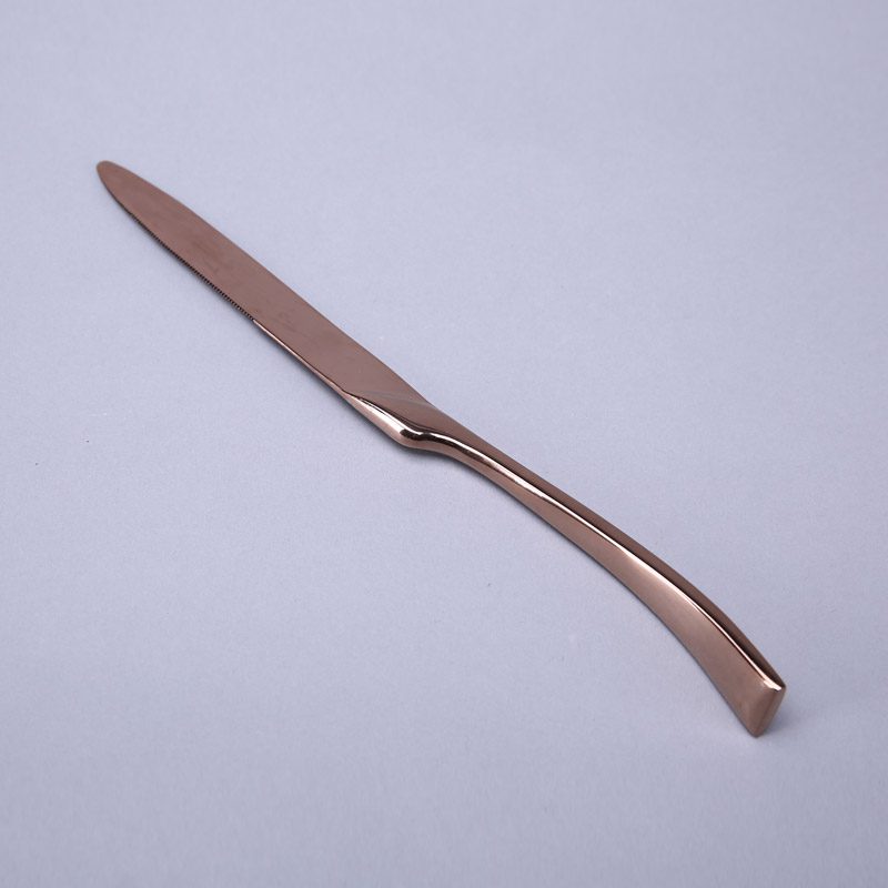Flat handle knife spoon (rose gold) three pieces of steak knife knife and spoon fork knife spoon package ZS313