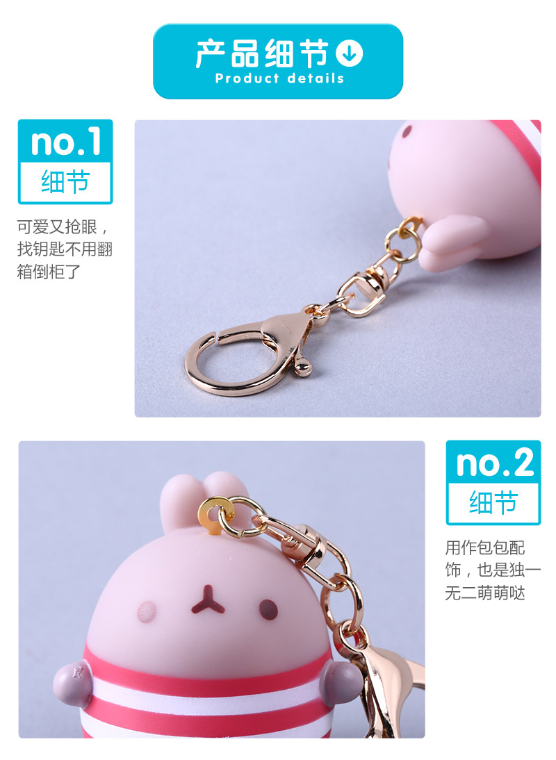 Glutinous rice rabbit doll Keychain pinstripes rice bag pendants key ring Bunny Rabbit Pendant HW165