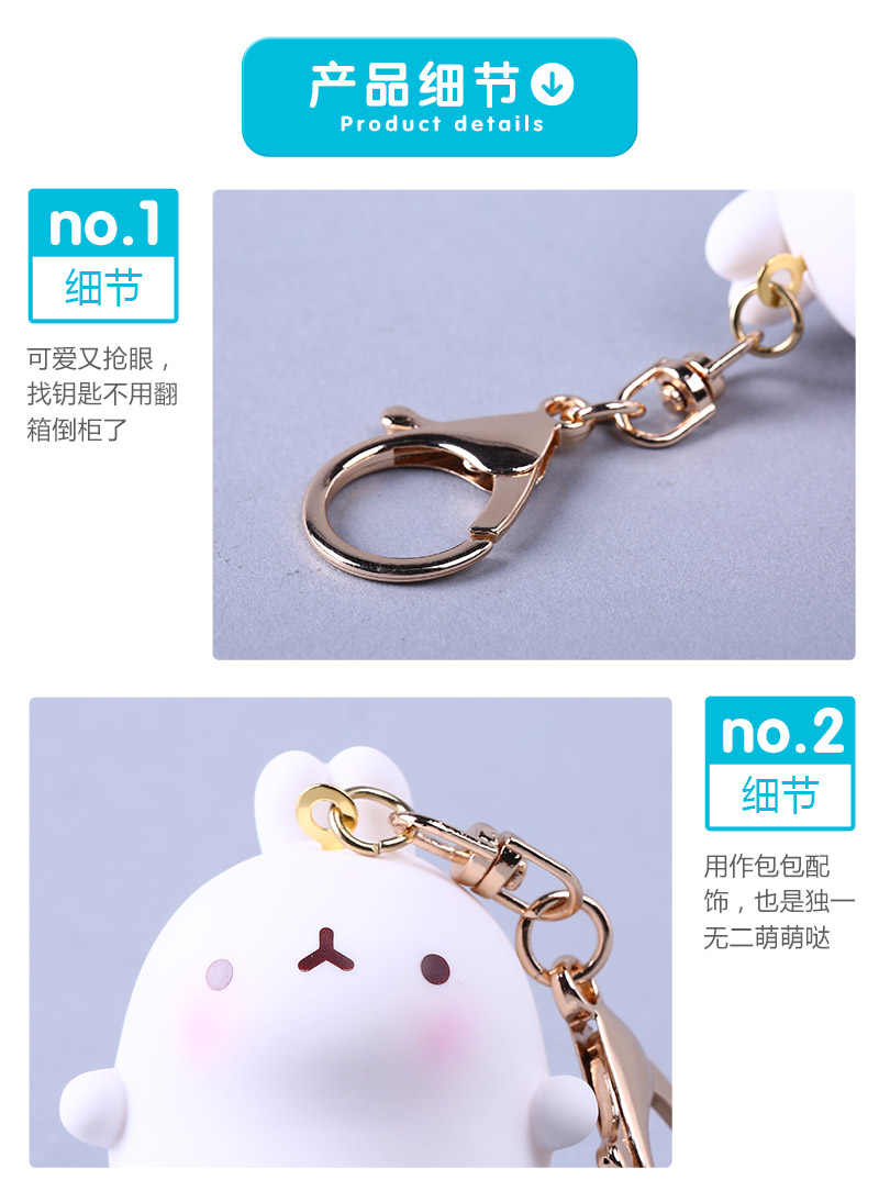 Glutinous rice rabbit doll Keychain key ring hanging bag potato rabbit bunny Pendant HW045