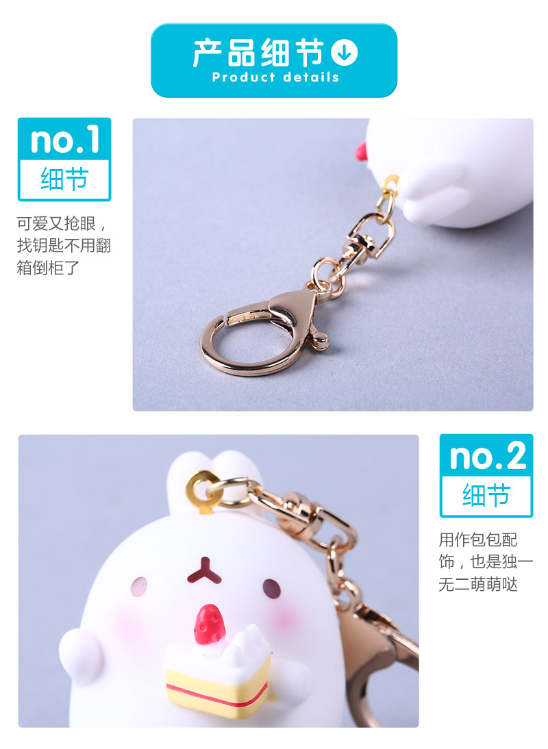 Glutinous rice glutinous rice cake triangle rabbit doll Keychain Key Ring Pendant Bunny Rabbit bag Pendant HW155