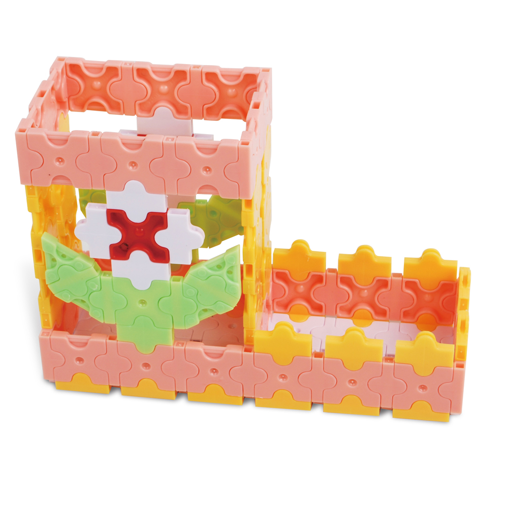 Small bee magic blocks children yzhi 3D plastic assembled blocks toys pink memory (1620 grains)3