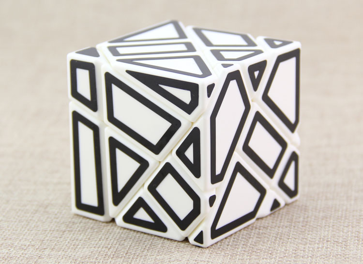 White bottom black frame hollowed paper three order shape magic cube Ghost Cube puzzle science and education4